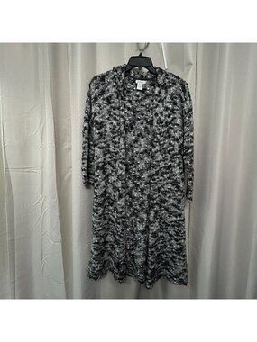 Sundance Long Cardigan Chunky Sweater Women's Size Small Petite Black White